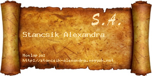 Stancsik Alexandra névjegykártya
