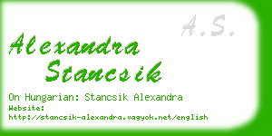 alexandra stancsik business card